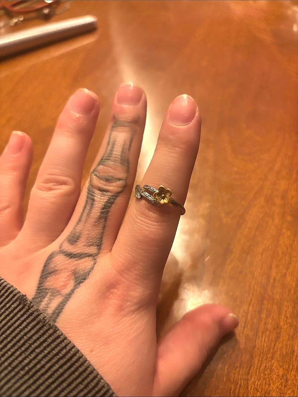 Two- Tone Floral Flower Ring